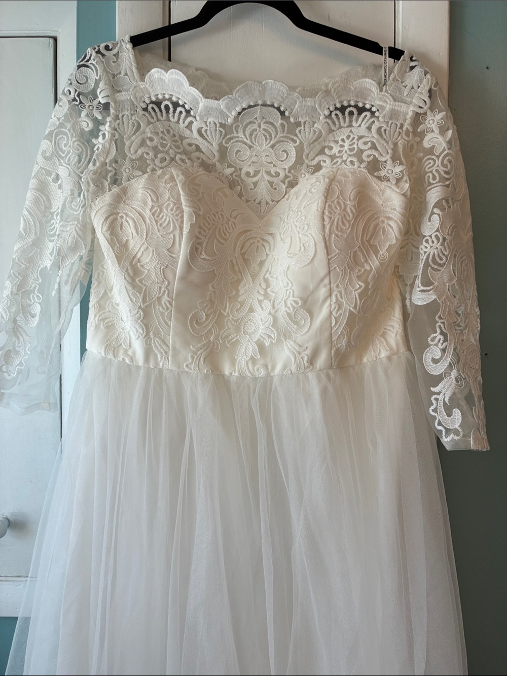 Chi Chi London  Lace A-Line Bridal Dress with Long Sleeves